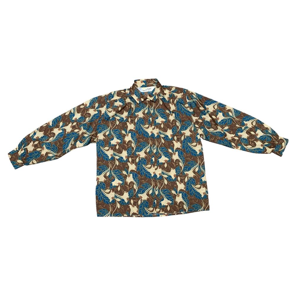 Diane von Furstenberg Vintage Button Down Blouse, Multicolored, Size 10, Used